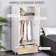image 4 of HOMCOM 2-Door Clothes Wardrobe w/ Rail Shelf 2 Storage Drawers