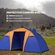 image 4 of Outsunny Camping Tent with 2 Bedroom, Living Area and Awning for 4-6 Person