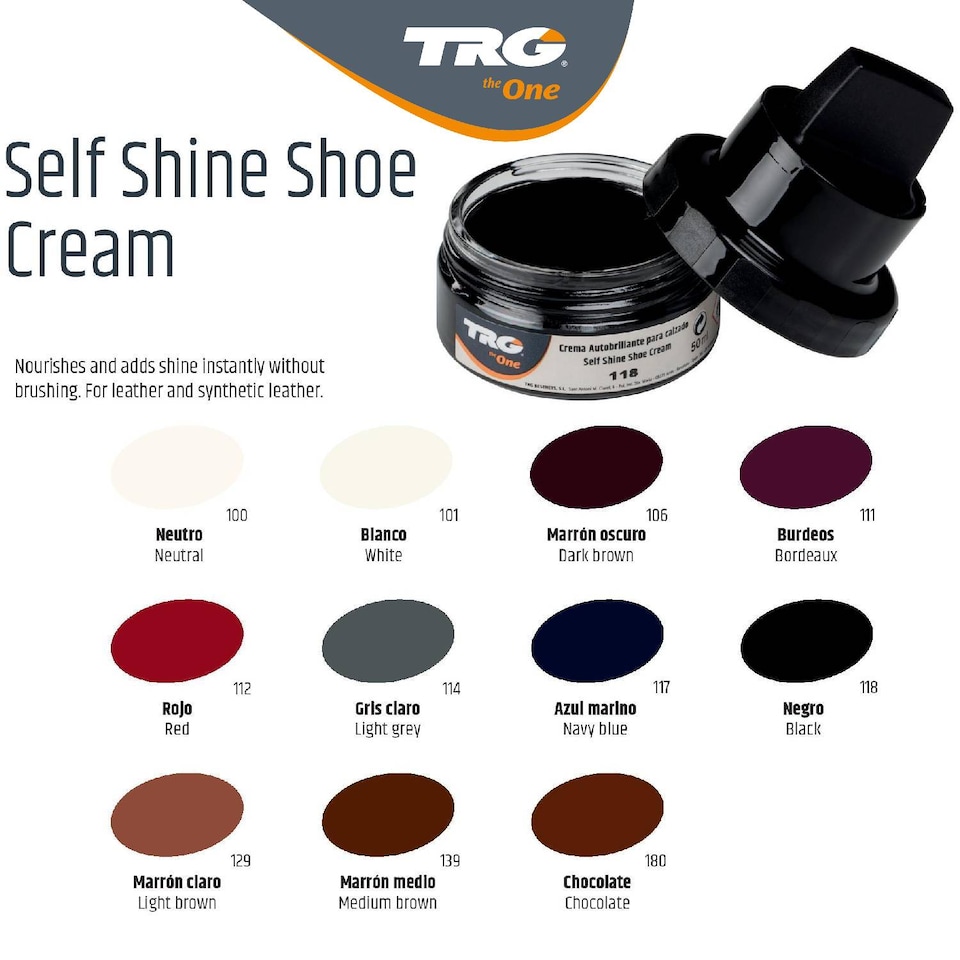 image 1 of TRG Self Shine Renovating Shoe Cream With Sponge for Instant Shine 50ml | Red | Bordeaux