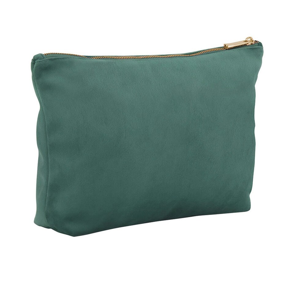 image 1 of Bagbase Plain Velvet Accessory Bag - Jade - S Green