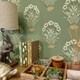 image 2 of Belgravia Tortoise and Hare Wallpaper - Sage Green - 10m x 53cm Green