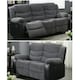 image 1 of Roma Recliner Jumbo Cord 3 Plus 2 Seater Sofa Set, Armchair Inspired Home Theatre and Living Room Seating Black Leather Trim | Black | Grey Jumbo cord & Black leather trim | 2