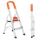 image 1 of Lightweight Step Ladders - Compact Aluminium Stepladder with Non-Slip Wide Step, Portable Silver Color - Tall Folding Ladder with Platform Silver | 2- Step 88cm