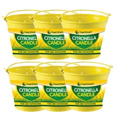 Citronella Metal Bucket Candle 8cm | Yellow | 6 - Yellow | One Size | 6