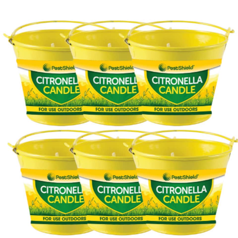 image 1 of Citronella Metal Bucket Candle 8cm | Yellow | 6 - Yellow | One Size | 6