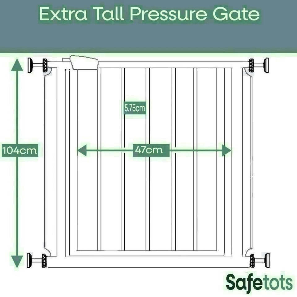 image 1 of Bettacare Extra Tall Pressure Installed Premium Pet Gate, 75cm - 83cm, Matt Black, Pressure Fit Stair Gate for Dog, Safety Barrier for Puppy