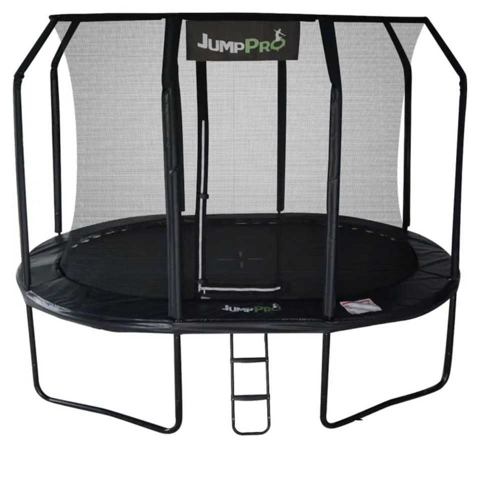 image 1 of 10ft x 7ft JumpPRO® Xcel Black Oval Trampoline with Enclosure