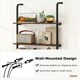 image 10 of COSTWAY 4-Tier Shelving Wall Mounted Wood Bookcasw Brown