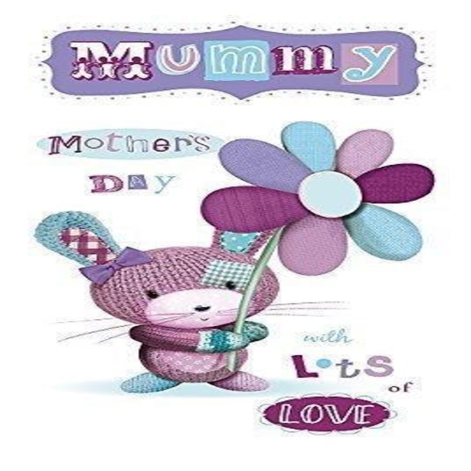 image 1 of Mummy Happy Mother's Day Cute Knitted Bear Card