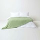 image 1 of Homescapes Organic Cotton Waffle Blanket/ Throw Sage Green - 250 x 230 cm | Green