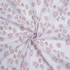 Pink Printed Polycotton Fabric for Dressmaking, 112.5cm / 44" Wide - per metre