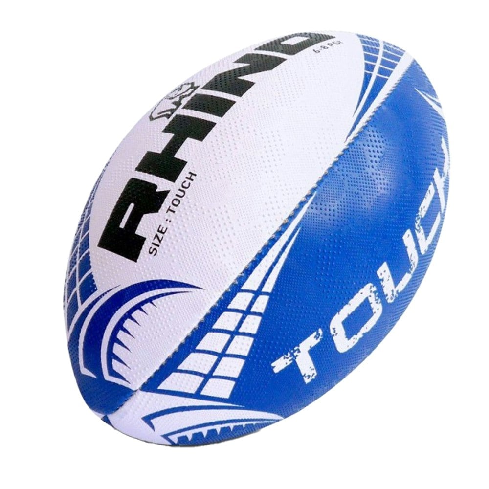 Rhino Touch Rugby Ball - White/Blue - 4