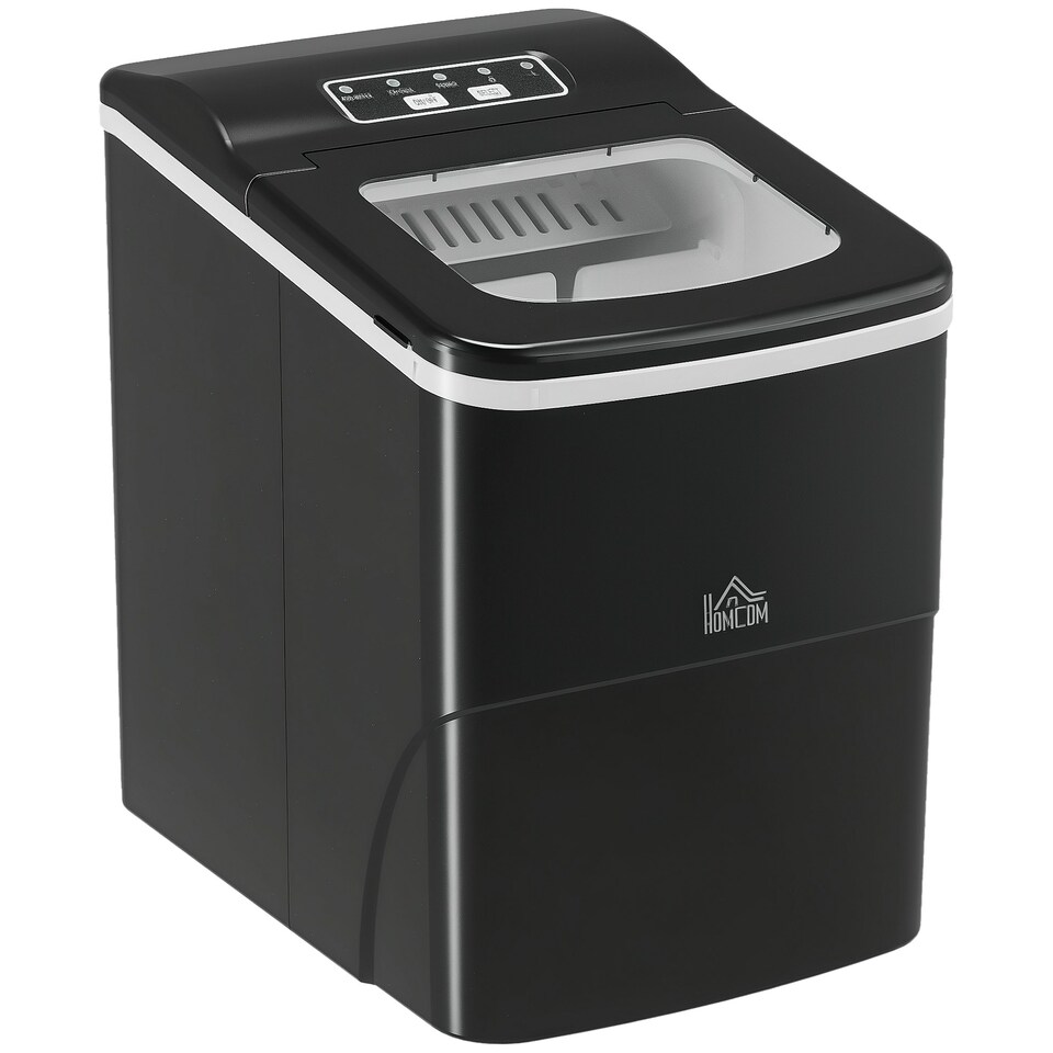 image 1 of HOMCOM Ice Maker 12kg/24H Production with Scoop Basket for Home Office Black