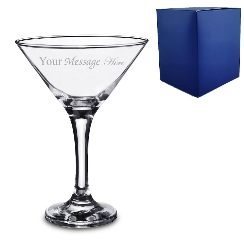 image 1 of Personalised Engraved Petite Martini Glass Birthday Gift for Friend