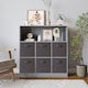 image 2 of Wide 7-Cube Bookcase With Drawers | Grey | Grey & Black | 1
