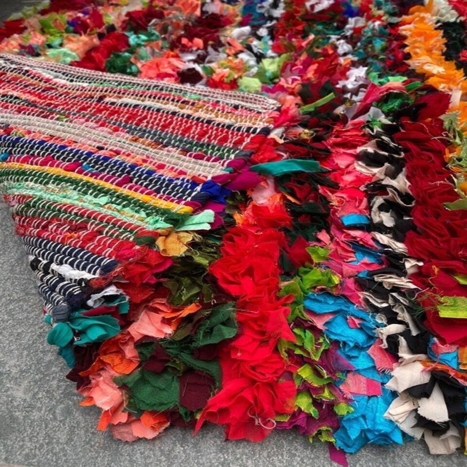 image 1 of ZINDA Fluffy Shaggy Rug Multicolour Amazing Boho Chic Style (ZINDA100X100) Multi