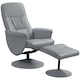 image 1 of HOMCOM PU Leather Armchair and Footrest Swivel Recliner w/ Ottoman Light Grey