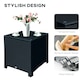 image 6 of Outsunny Side Table Furniture Tempered Glass Garden Patio Wicker Black
