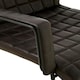 image 5 of Luxurious Black Leather Weave Chair, Velvet Upholstered Occassional Arm Chair, Striking Lounge Chair Black