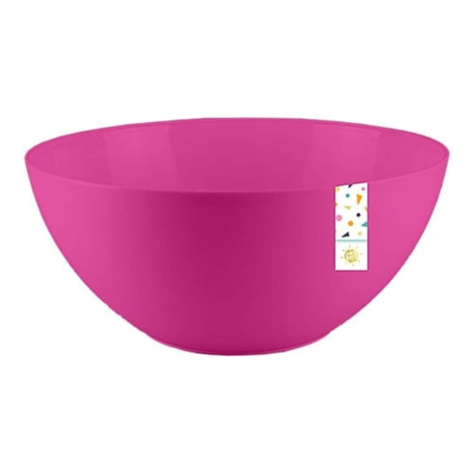 Hot Pink Large Round Reusable Plastic Bowl 25cm