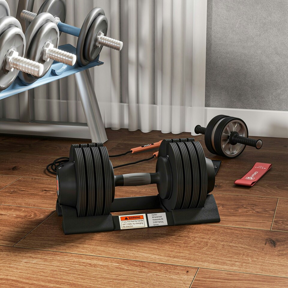 image 1 of SPORTNOW 4-in-1 Adjustable Dumbbells, Weights Set, 6kg, 11kg, 16kg, 20kg