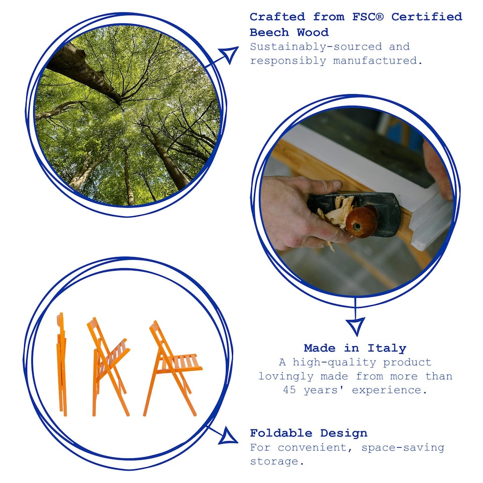 image 1 of Harbour Housewares Beech Wood Folding Chairs - White - Pack of 2 | White | White