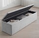 image 2 of Safar 180cm Large Ottoman Storage Box - Naples Shoes Bench - Silver Lined Upholstery Blanket Storage Box