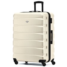 Flight Knight 29" Extra Large Suitcase – 20kg Capacity Hard Shell Check-In Luggage with 4 Wheels  100+ Airlines Approved: Ryanair, EasyJet, Jet2, Wizz Air, BA Cream | Cream/Black | Large