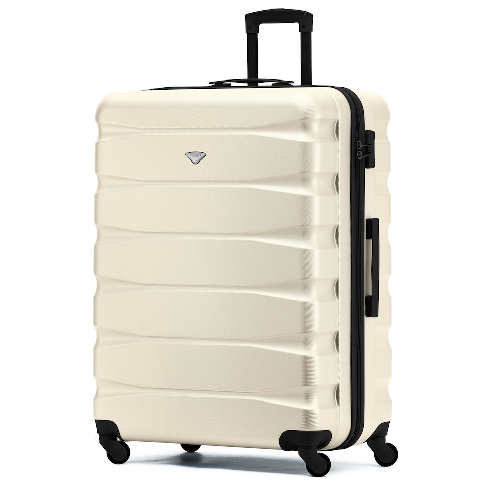 image 1 of Flight Knight 29" Extra Large Suitcase – 20kg Capacity Hard Shell Check-In Luggage with 4 Wheels  100+ Airlines Approved: Ryanair, EasyJet, Jet2, Wizz Air, BA Cream | Cream/Black | Large
