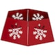 image 1 of HOMCOM Hexagon Christmas Tree Base Cover with Hollow Snowflake Patterns Red