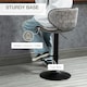 image 5 of HOMCOM Bar Stool Set of 2 Microfiber Cloth Adjustable Armless Chairs Grey