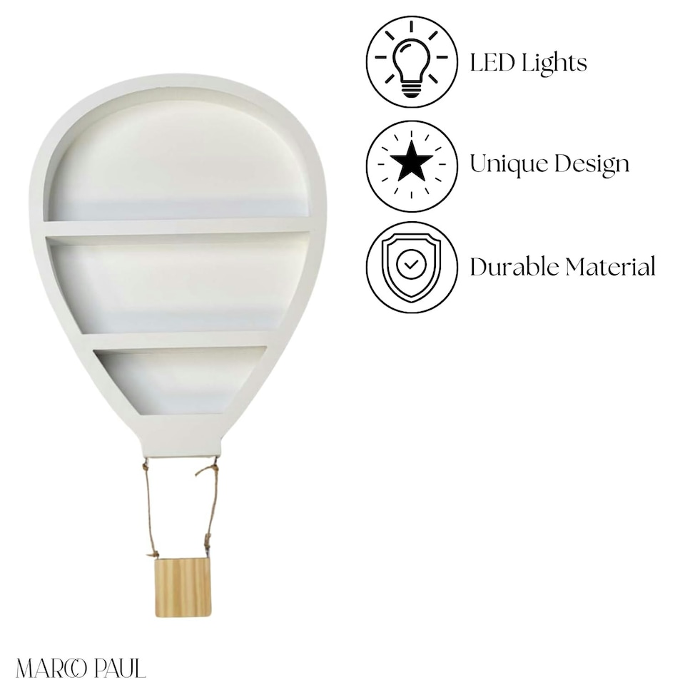 image 1 of Marco Paul  Set of 2 Ice Cream Floating Wall Shelves for Kids Bedroom Nursery Décor White