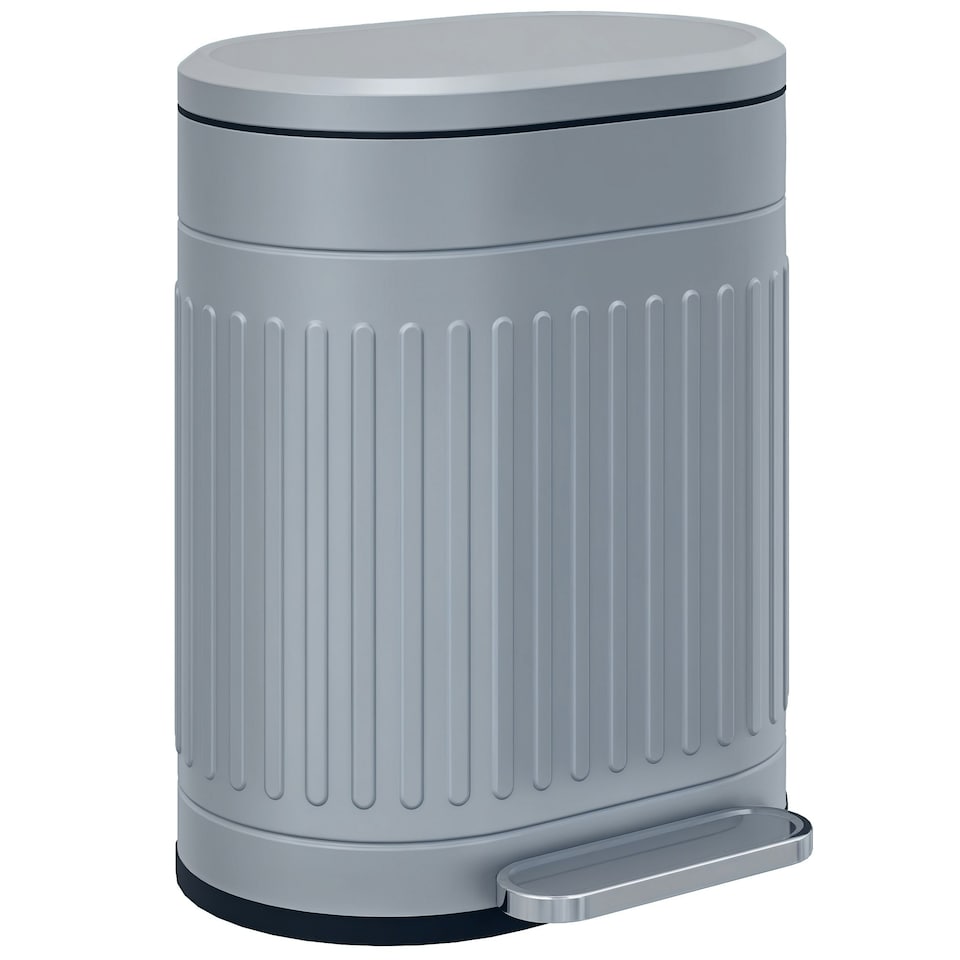 image 1 of HOMCOM Pedal Bin, Metal Kitchen Bin with Soft-close Lid Grey | 20L