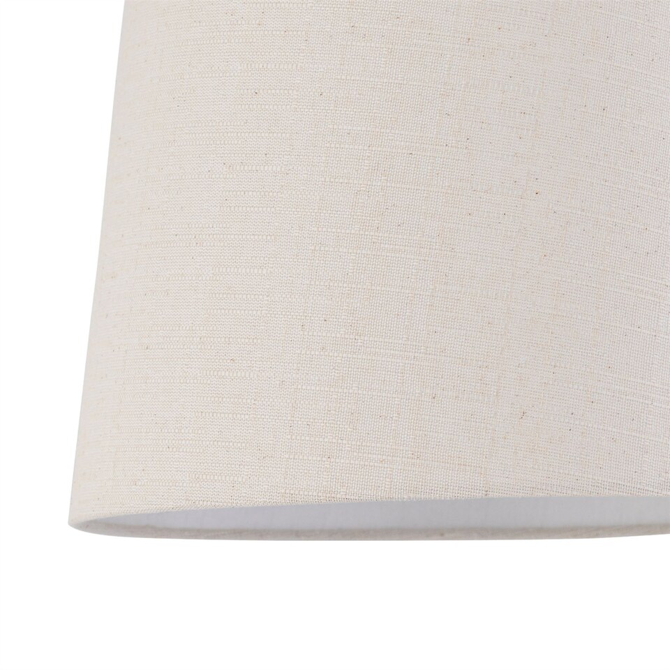 image 1 of Set of 2 Light Oak Table Lamp Bedside Lights with Natural Linen Shades | Brown | Brown | Large | 2