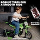 image 6 of AIYAPLAY Kids Electric Motorbike, 24V Battery Powered Dirt Bike with 250W Motor, 6-16km/h, 7AH Batteries, 12" Inflatable Tires and Rear Suspension, Ride On Motorcycle for 8-12 Years Old | Green