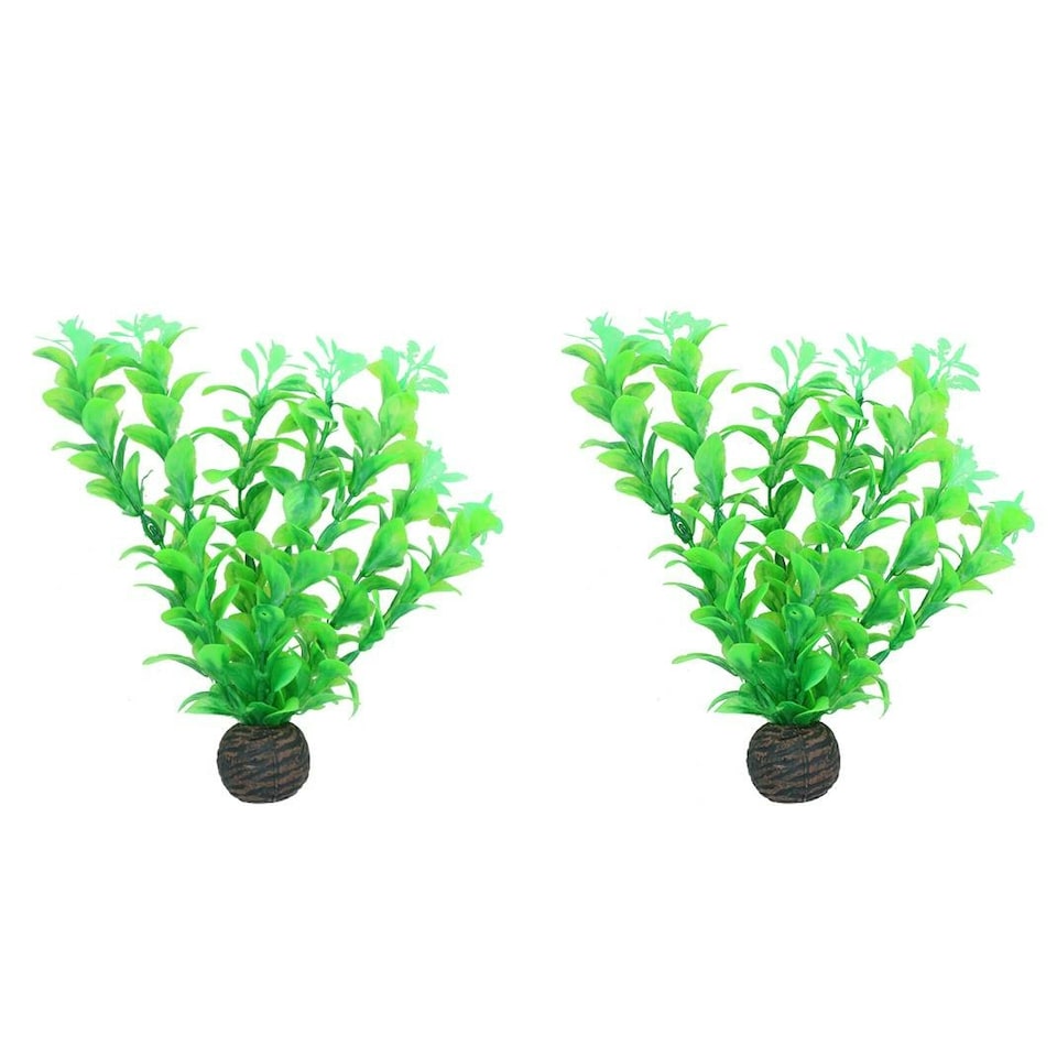 image 1 of Aquatic Aquarium Fish Tank Self Sinking Middle Silk Plant H-20cm (No2) 2PK