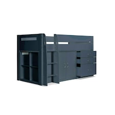 Lacy Grey Storage Mid Sleeper And Clay Orthopaedic Mattresses