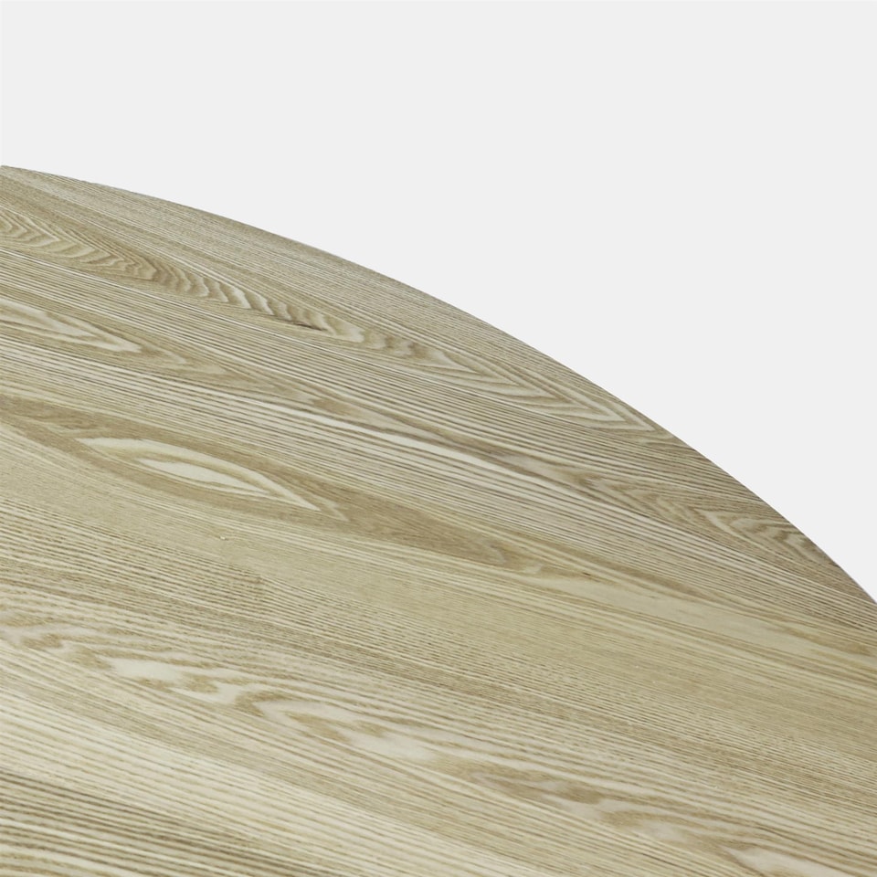 image 1 of OHS Madison Ribbed Round Dining Table Wood Effect