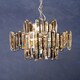 image 3 of Interiors by Premier Small Nickel Plated Chandelier, Crystal Glass and Stainless Steel Pendant Light, Statement Ceiling Fixture Silver