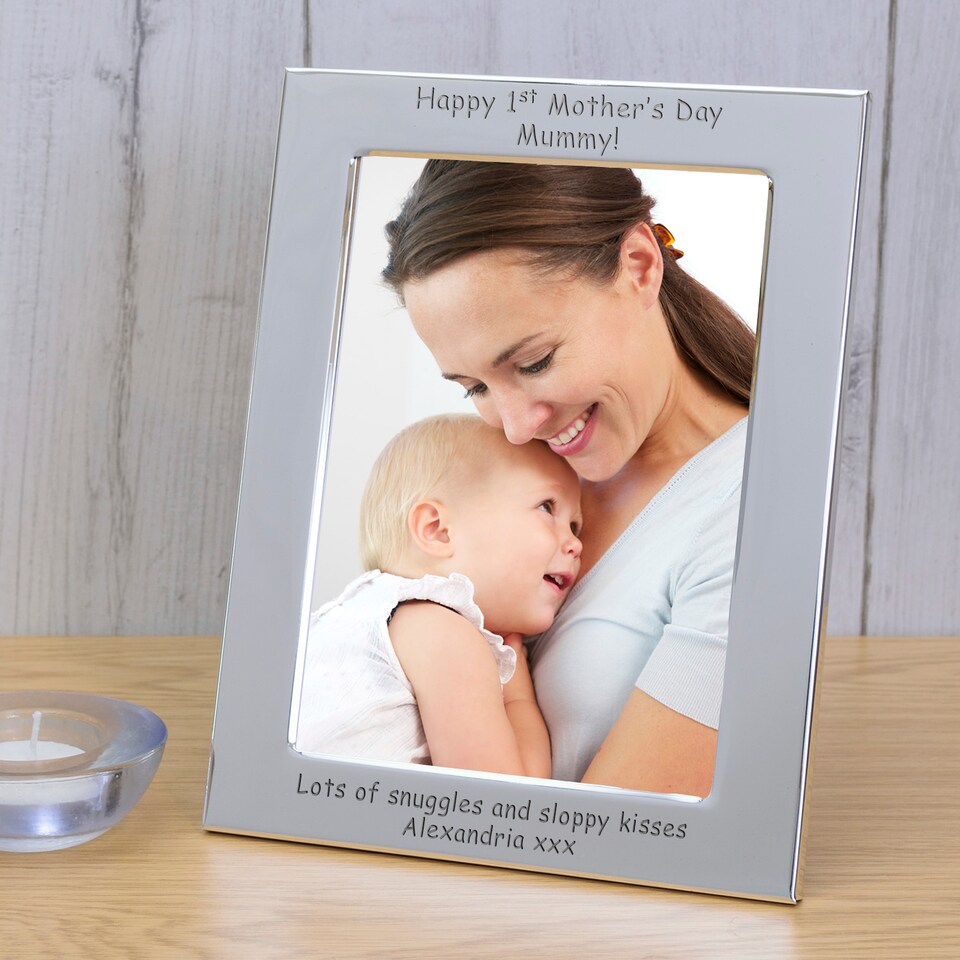 image 1 of Personalised Happy 1st Mother's Day Mummy Silver Plated Picture Frame 6x4