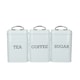 image 1 of KitchenCraft Vintage Tea Coffee Sugar Canister Set Cream