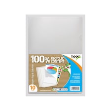 Tiger A4 File Folder (Pack of 10) | Clear | Clear | One Size | 1