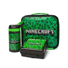 Minecraft Lenticular Creeper Lunch Bag Set - Green/Black - One Size