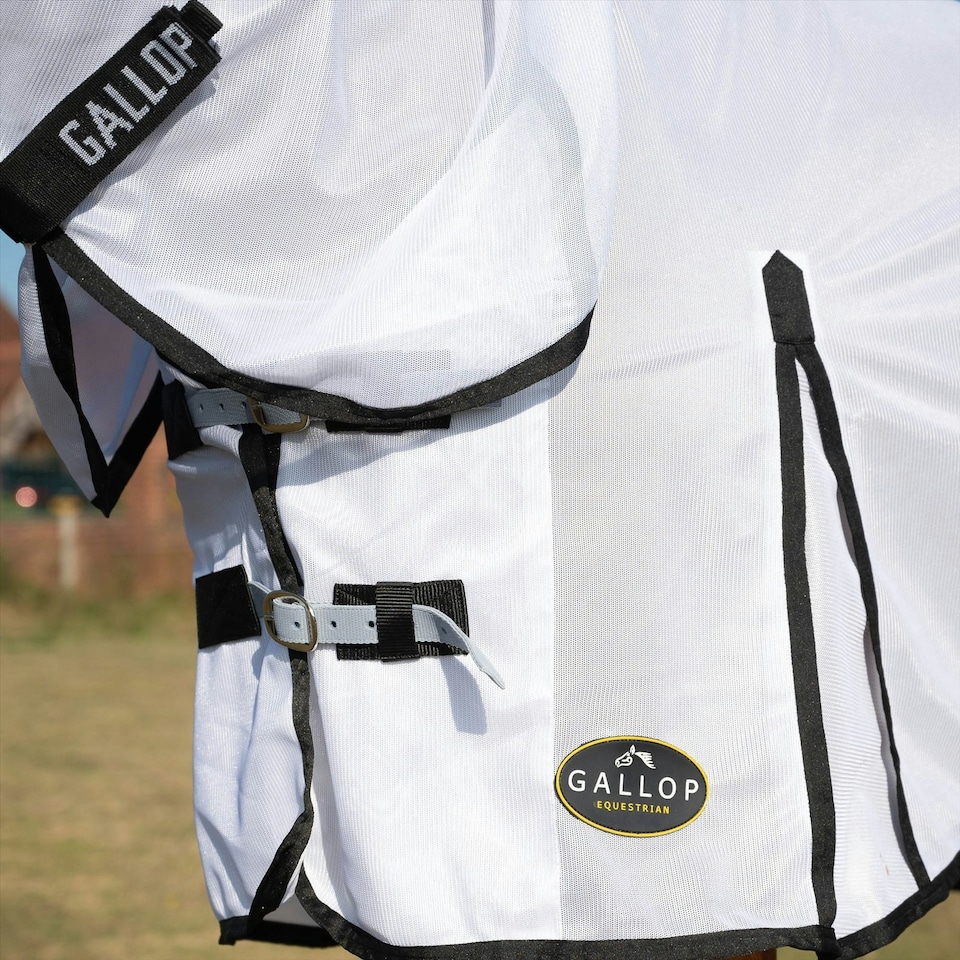 image 1 of Gallop Equestrian Fly Mesh Combo Rug Cream | Size: 6ft 6
Colour: Beige/Sky