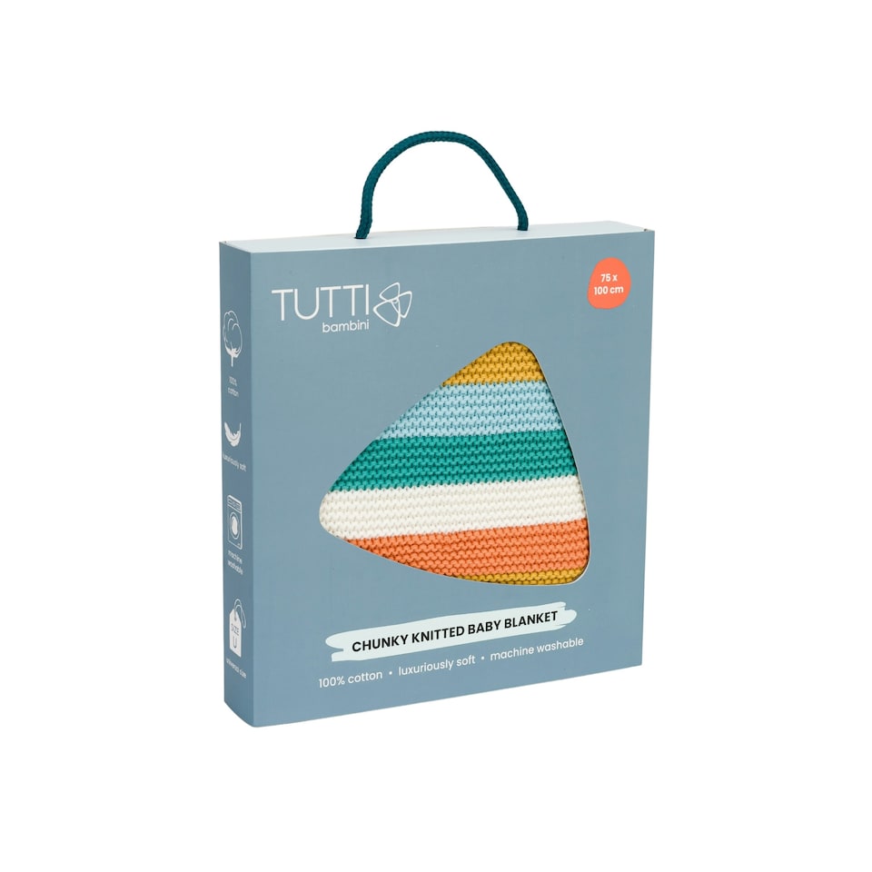 image 1 of Tutti Bambini Chunky Knitted Baby Blanket - Run Wild