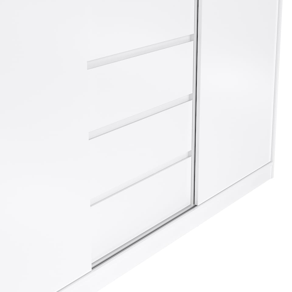 image 1 of Naia Wardrobe with 2 Sliding Doors 1 Door 3 Drawers in White High Gloss