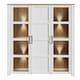image 4 of Bohol Large Display Cabinet inc. 4x LED Lights in Riviera Oak/White