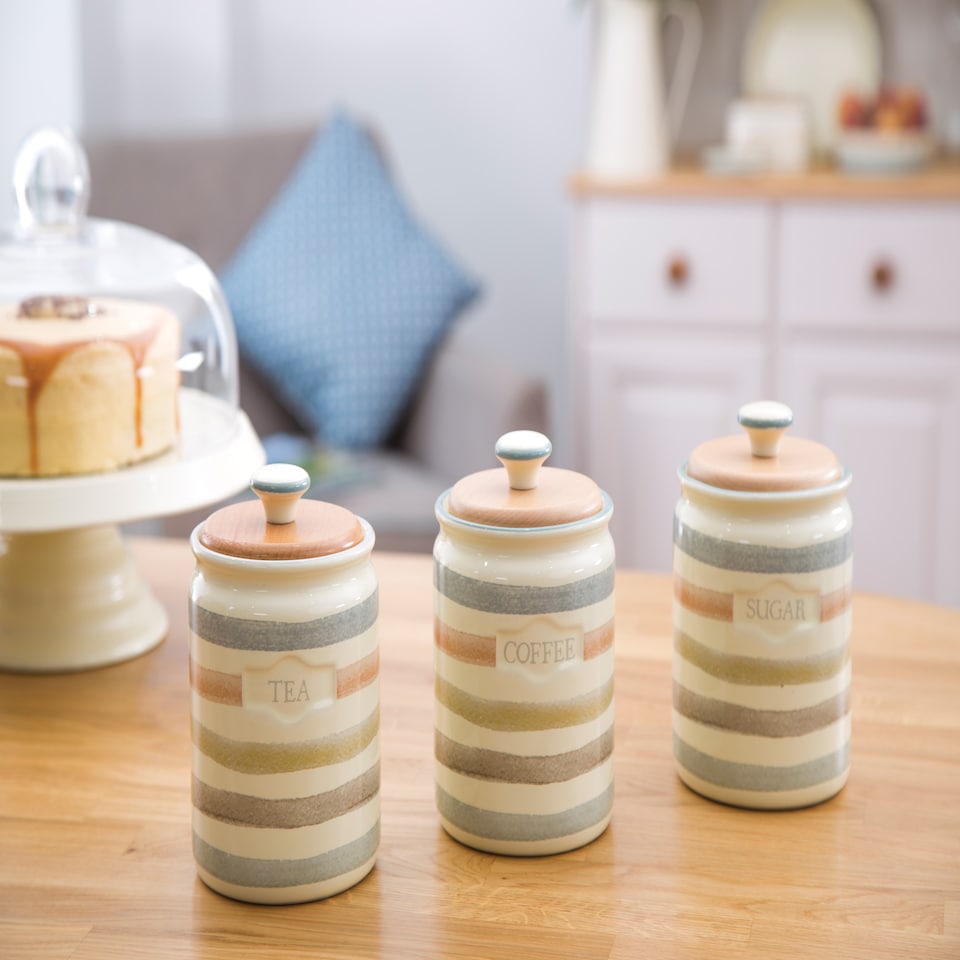 image 1 of KitchenCraft Sugar Container Cream Ceramic 800ml