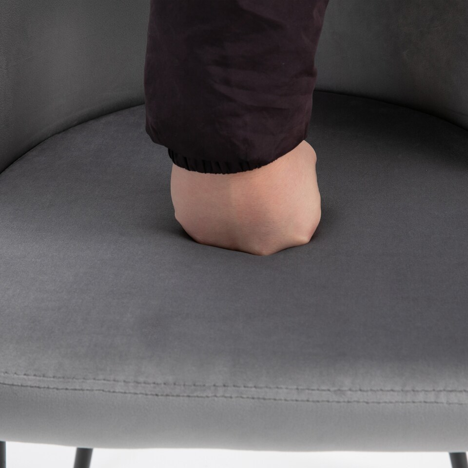 image 1 of HOMCOM Dining Chairs Set of 2 Contemporary Design for Office Dining Kitchen with Soft Fabric Seat and Back Living Room, Grey