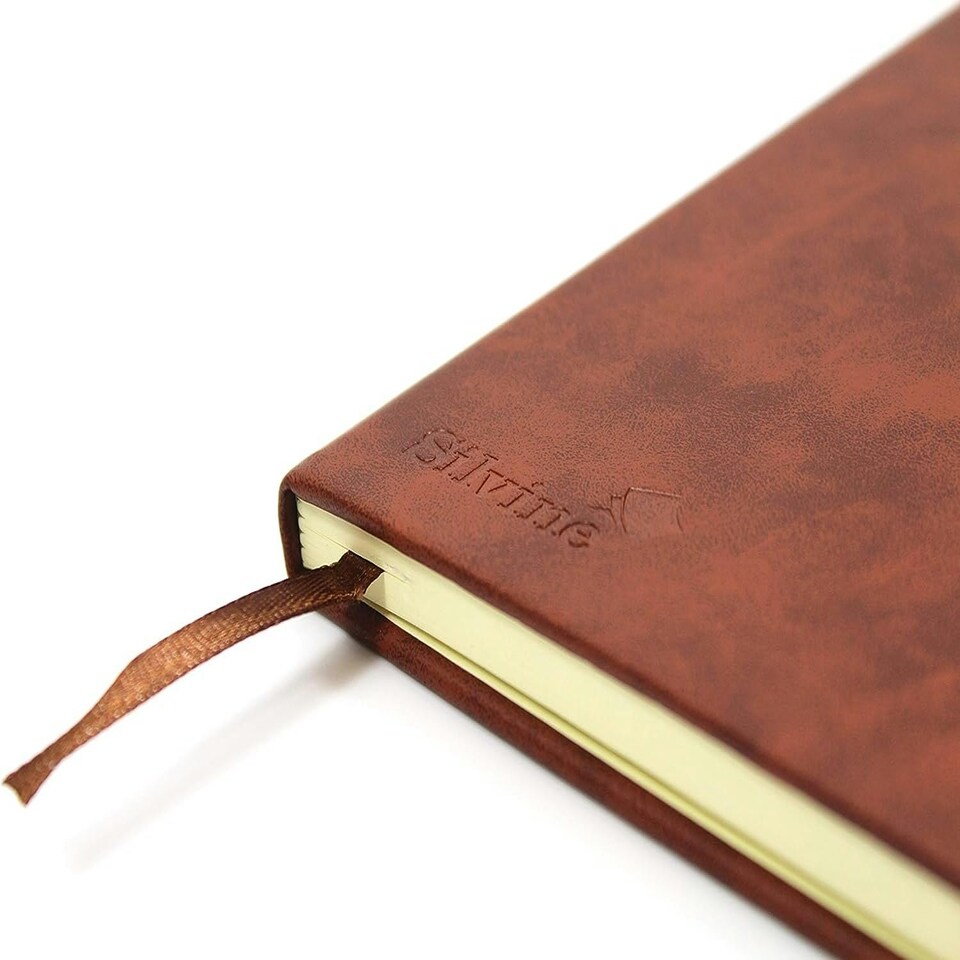 image 1 of Silvine Executive Soft Feel Notebook Ruled with Marker Ribbon 160pp 90gsm A5 Tan Ref 197TN